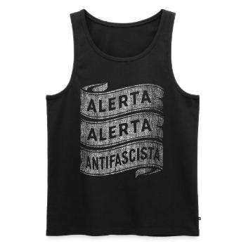 ALERTA ALERTA ANTIFASCISTES ANTIFASCISTES - Débardeur bio Premium Homme - noir - Devant - AI Model Male 178 light (178cm)