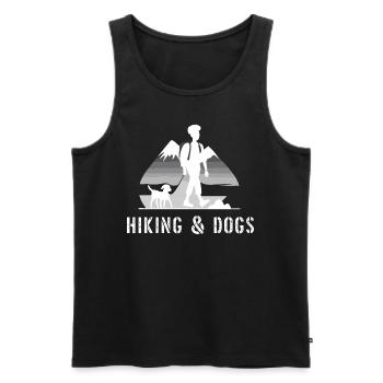 Randonnée et chiens Randonneur en plein air Randonnée pour animaux de compagnie - Débardeur bio Premium Homme - noir - Devant - Michal (187cm)