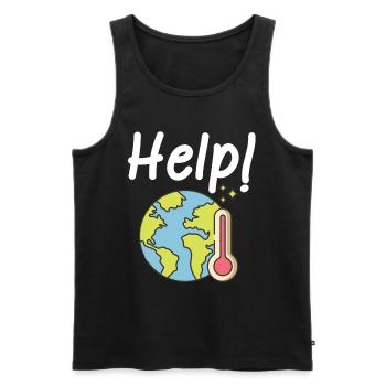 Climate change Climate protection - Men's Premium Organic Tank Top - black - Front - AI Model Male 178 light (178cm)