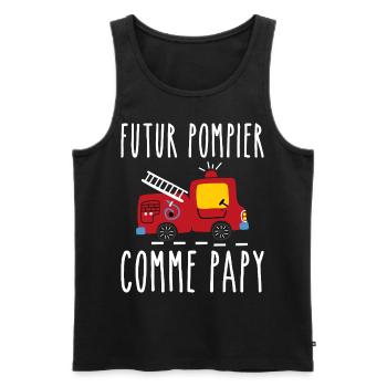 Futur pompier cadeau humour - Débardeur bio Premium Homme - noir - Devant - Michal (187cm)