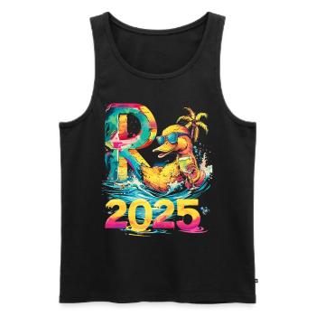 Pension 2025 Duck Pensioner Retired Funny - Men's Premium Organic Tank Top - black - Front - Michal (187cm)