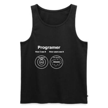 How Programers see their work Programmierer - Männer Premium Bio Tank Top - Schwarz - Vorne - AI Model Male 178 light (178cm)