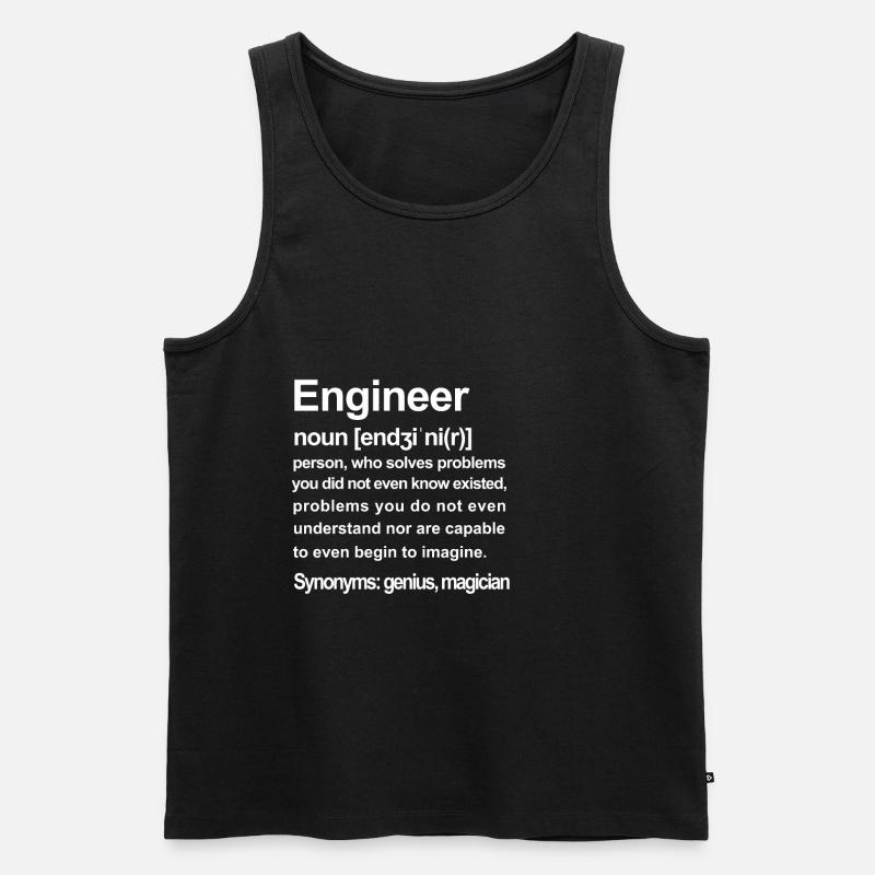 Engineer Description - engineer - Men's Premium Organic Tank Top - black