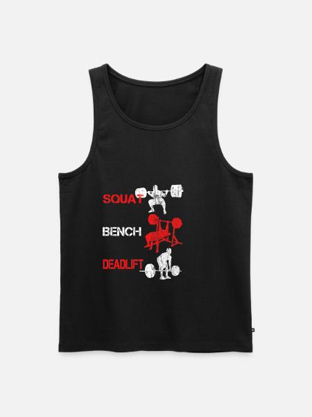 Squat Bench Deadlift - Bodybuilder Training - Men's Premium Organic Tank Top - black