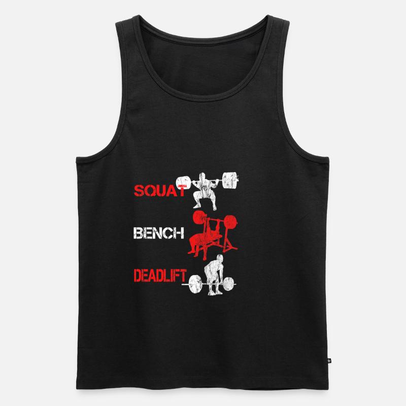 Squat Bench Deadlift - Bodybuilder Training - Männer Premium Bio Tank Top - Schwarz