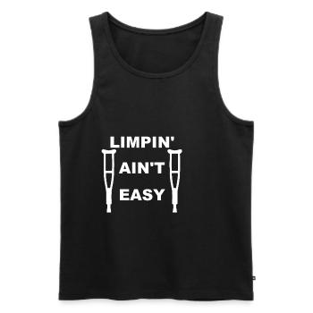 Limpin aint easy with crutches - Men's Premium Organic Tank Top - black - Front - AI Model Male 178 light (178cm)