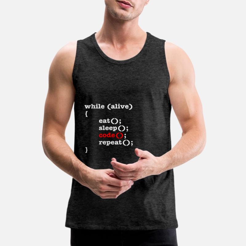 While Alive Eat Sleep Code Repeat - Informatiker Männer Premium Bio Tank Top