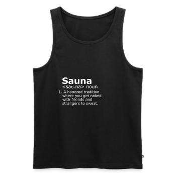 Sauna definition - Men's Premium Organic Tank Top - black - Front - Michal (187cm)