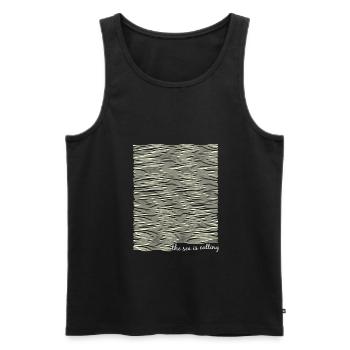 the sea is calling - Men's Premium Organic Tank Top - black - Front - Michal (187cm)