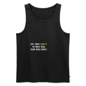Eat Plants Do Yoga Read More Books - Men's Premium Organic Tank Top - black - Front - Michal (187cm)