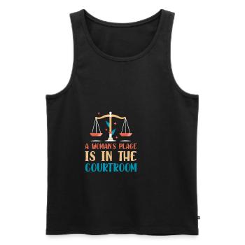 A Woman's Place Is In The Courtroom 3 - Männer Premium Bio Tank Top - Schwarz - Vorne - AI Model Male 178 light (178cm)