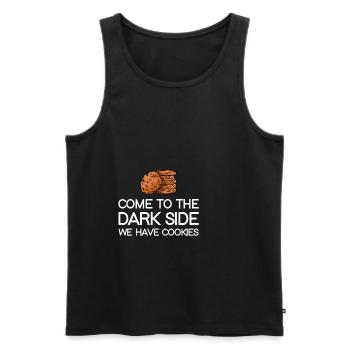 Venez du côté obscur, nous avons des cookies - Débardeur bio Premium Homme - noir - Devant - Michal (187cm)