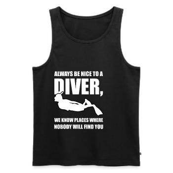Always Be Nice To A Diver 3 - Men's Premium Organic Tank Top - black - Front - Michal (187cm)