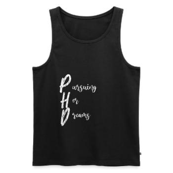 Phd Pursuing Her Dreams - Débardeur bio Premium Homme - noir - Devant - AI Model Male 178 light (178cm)