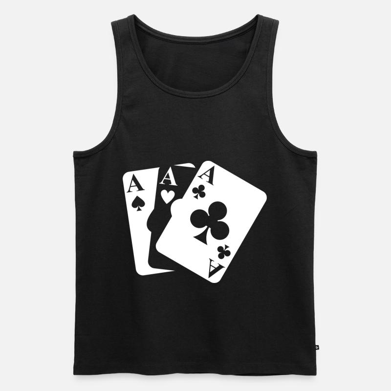 Spielkarten - Männer Premium Bio Tank Top - Schwarz