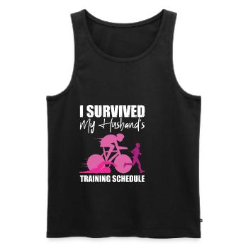 I Survived My Husband's Training Schedule 2 - Männer Premium Bio Tank Top - Schwarz - Vorne - AI Model Male 178 light (178cm)