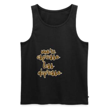 More Espresso Less Depresso 3 - Männer Premium Bio Tank Top - Schwarz - Vorne - AI Model Male 178 light (178cm)
