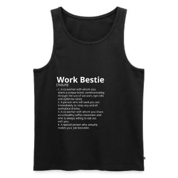 Work Beast Definition Description - Men's Premium Organic Tank Top - black - Front - AI Model Male 178 light (178cm)