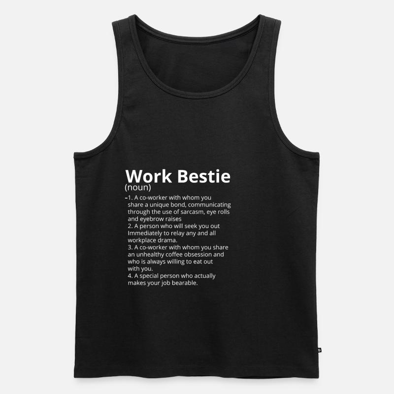 Work Bestie Definition Description - Männer Premium Bio Tank Top - Schwarz