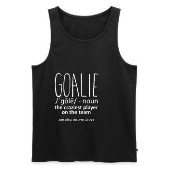 Goalie Gear Goalkeeper Definition 5 - Männer Premium Bio Tank Top - Schwarz - Vorne - Michal (187cm)