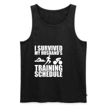 I Survived My Husband's Training Schedule 4 - Männer Premium Bio Tank Top - Schwarz - Vorne - AI Model Male 178 light (178cm)
