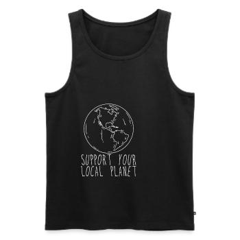 Soutenez votre planète locale 2 - Débardeur bio Premium Homme - noir - Devant - Michal (187cm)