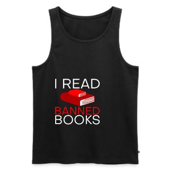I Read Banned Books 21 - Men's Premium Organic Tank Top - black - Front - Michal (187cm)