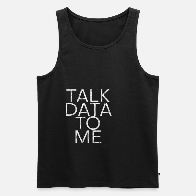 Talk Data To Me 4 - Männer Premium Bio Tank Top - Schwarz