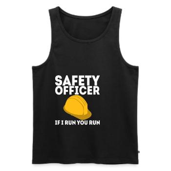 Safety Officer, If I Run You Run - Männer Premium Bio Tank Top - Schwarz - Vorne - AI Model Male 178 light (178cm)