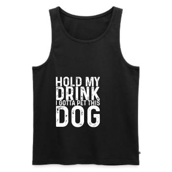 Hold My Drink, I Gotta Pet This Dog 3 - Männer Premium Bio Tank Top - Schwarz - Vorne - AI Model Male 178 light (178cm)