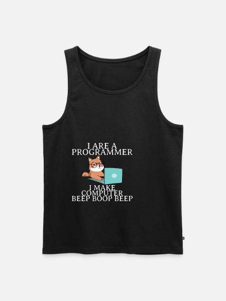 I Are A Programmer I Make Computer Beep Boop Beep4 - Männer Premium Bio Tank Top - Schwarz