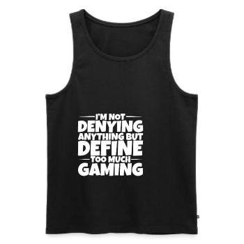 Ne rien nier mais définir trop de jeux 3 - Débardeur bio Premium Homme - noir - Devant - Michal (187cm)