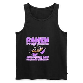 Ramen, pour le dîner et le déjeuner et le petit-déjeuner 2 - Débardeur bio Premium Homme - noir - Devant - Michal (187cm)