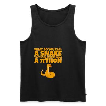 Un serpent de 3,14 mètres de long, un Pithon 2 - Débardeur bio Premium Homme - noir - Devant - AI Model Male 178 light (178cm)