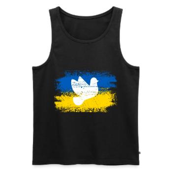 Ukraine Colombe de la Paix - Débardeur bio Premium Homme - noir - Devant - Michal (187cm)