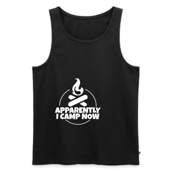 Apparently I Camp Now 4 - Men's Premium Organic Tank Top - black - Front - AI Model Male 178 light (178cm)
