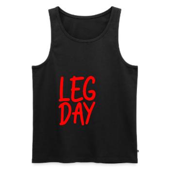 Leg Day Fauteuil roulant handicapé 17 - Débardeur bio Premium Homme - noir - Devant - Michal (187cm)