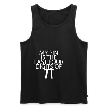 Mon épingle est les quatre derniers chiffres de Pi 6 - Débardeur bio Premium Homme - noir - Devant - Michal (187cm)
