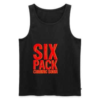 Six Pack Coming Soon 17 - Männer Premium Bio Tank Top - Schwarz - Vorne - Michal (187cm)