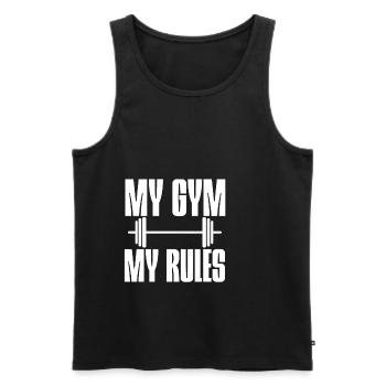 My Gym, My Rules 6 - Men's Premium Organic Tank Top - black - Front - Michal (187cm)