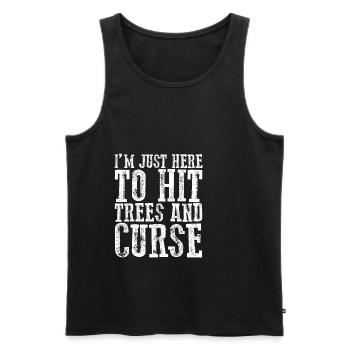 I'm Just Here To Hit Trees And Curse 2 - Men's Premium Organic Tank Top - black - Front - Michal (187cm)