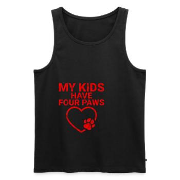 My Kids Have Four Paws 2 - Männer Premium Bio Tank Top - Schwarz - Vorne - Michal (187cm)
