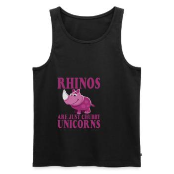 Rhinos Are Just Chubby Unicorns - Männer Premium Bio Tank Top - Schwarz - Vorne - Michal (187cm)