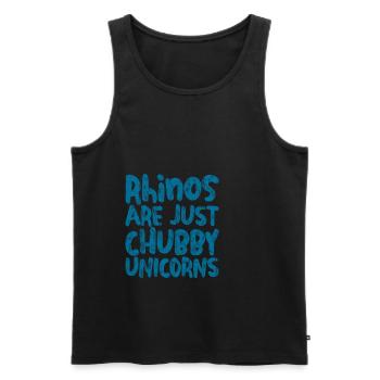 Rhinos Are Just Chubby Unicorns 4 - Männer Premium Bio Tank Top - Schwarz - Vorne - Michal (187cm)
