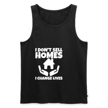 I Don't Sell Homes, I Change Lives - Men's Premium Organic Tank Top - black - Front - Michal (187cm)