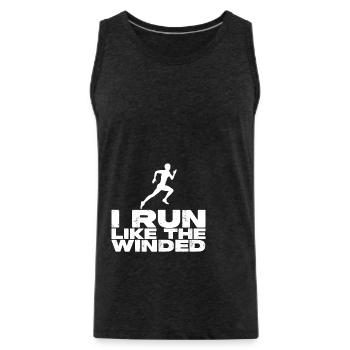 I Run Like The Winded 2 - Men's Premium Organic Tank Top - charcoal grey - Front - Alexander (188cm)