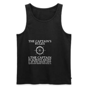 The Captain's Rules, The Captain Is Always Right 1 - Männer Premium Bio Tank Top - Schwarz - Vorne - AI Model Male 178 light (178cm)