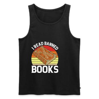 I Read Banned Books 38 - Men's Premium Organic Tank Top - black - Front - Michal (187cm)