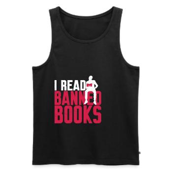I Read Banned Books 40 - Men's Premium Organic Tank Top - black - Front - Michal (187cm)