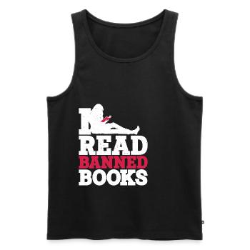 I Read Banned Books 39 - Men's Premium Organic Tank Top - black - Front - Michal (187cm)